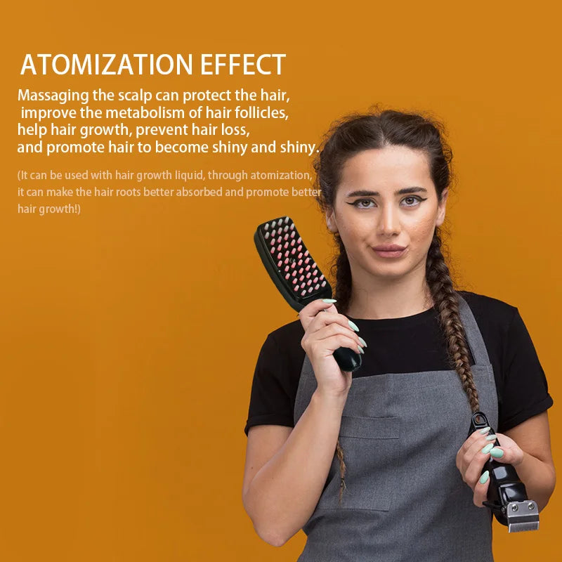 Electric Massage Comb Blue Light Red Light,Vibrating Hair Massage Scalp Brush,Spray Hair Growth Massager