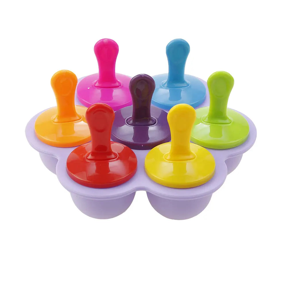 JCD 4/7Holes DIY Ice Cream Pops Silicone Mold Ice Cream Ball Maker Popsicles Molds Baby Fruit Shake Home Kitchen Accessories