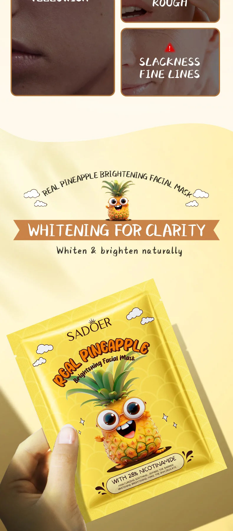8pcs  Fresh Fruits Face Mask Facial Skincare Moisturizing Brightening Firming Hydrating Facial Masks for Face Skin Care