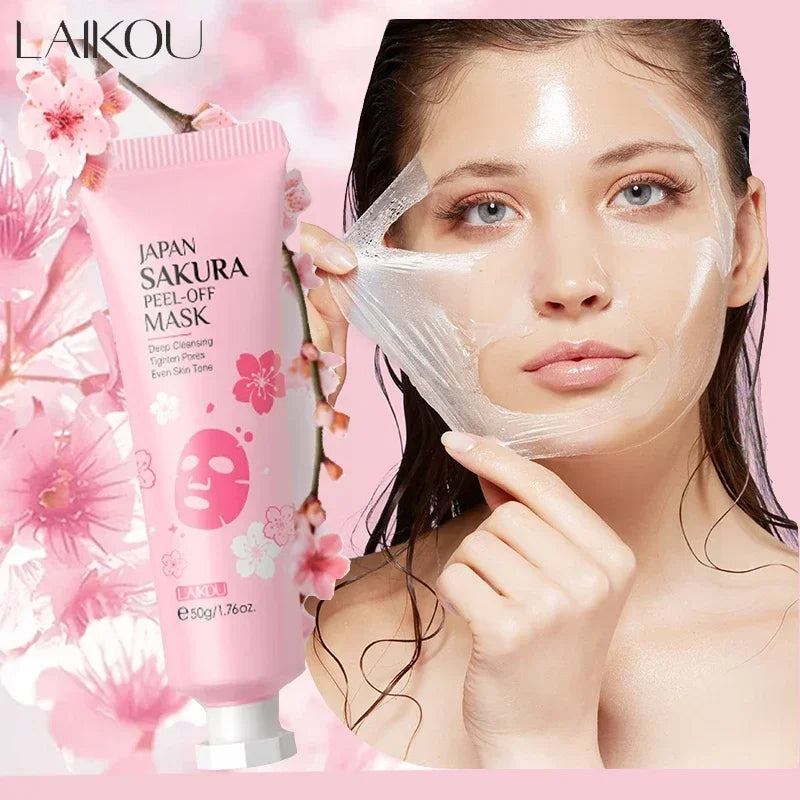 Sakura Peeling Face Mask Deep Cleansing Aging Anti Wrinkle Whitening Blackhead Removed Tear Off Mask Facial Skin Care 50g