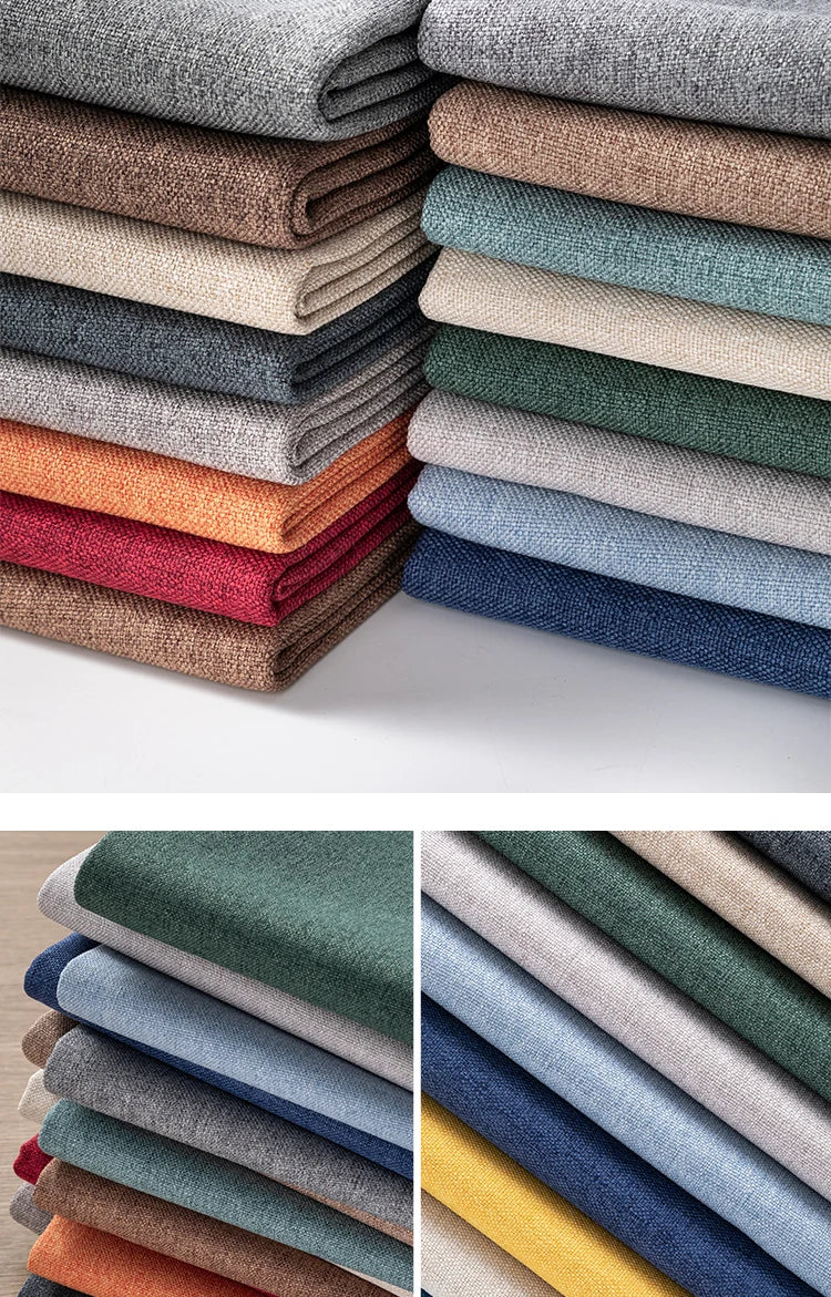 Thickened Plain Linen Fabric Fine By The Meter for Tablecloth Bags Pillow Cushion Cover Sewing Sofa Cloth Wearable Beige Gray
