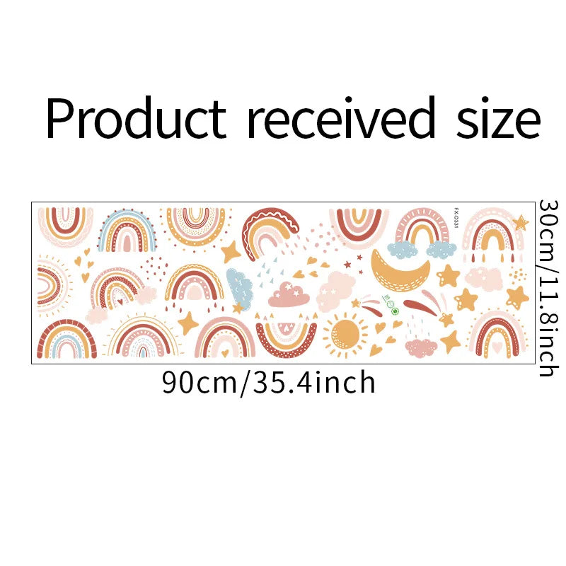 Boho Rainbow Vinyl Child Wall Sticker For Baby Room Decor Bedroom Accessories Furniture Sticker Adhesive Wallpaper Wall Decor