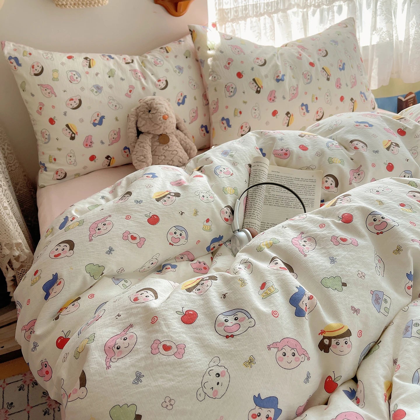 Home Microfiber Duvet Cover 1Pc Breathable Soft Zipper Closure Corner Ties Wrinkle Resistant Hypoallergenic Bedding for Bedroom
