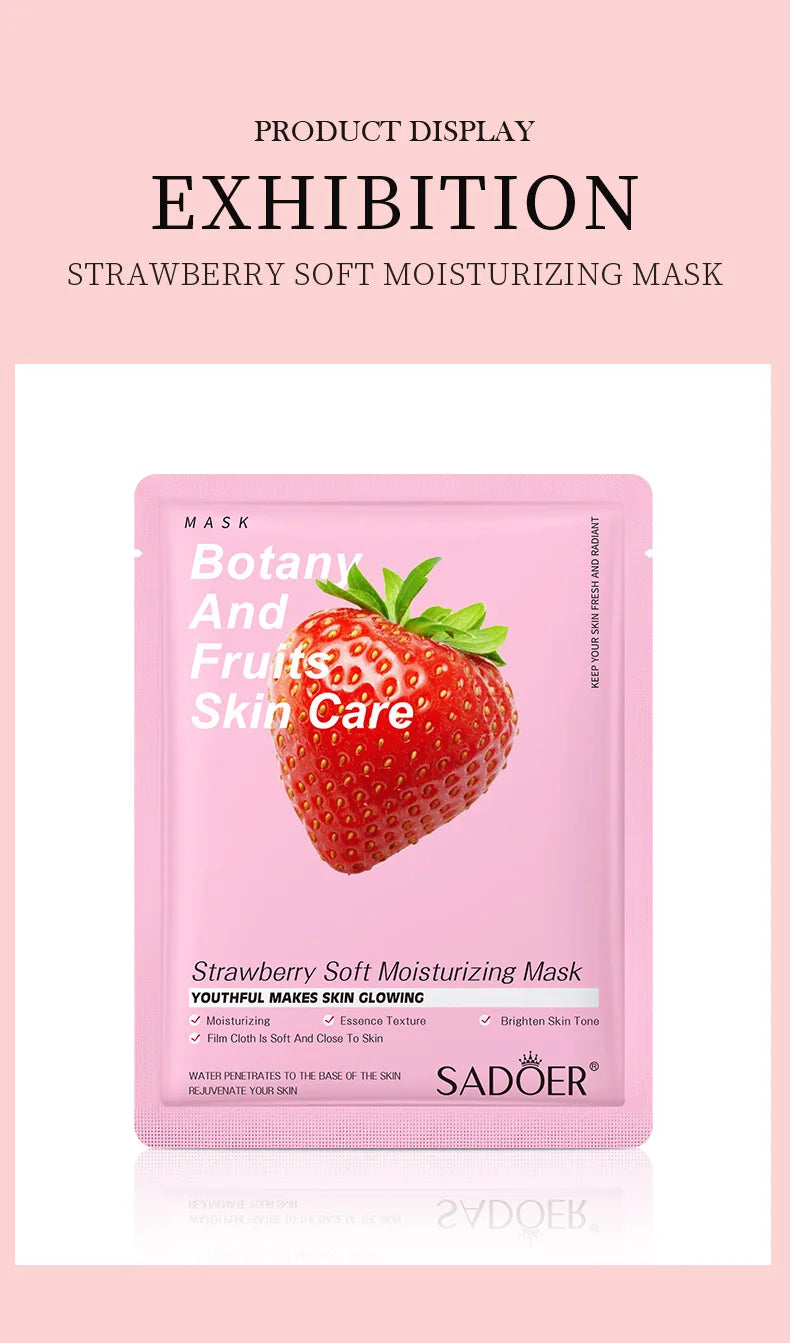 8pcs Fruits Face Mask Beauty Facial Skincare Masks Moisturizing Firming Hydrating Facial Mask Face Care Korean Cosmetics