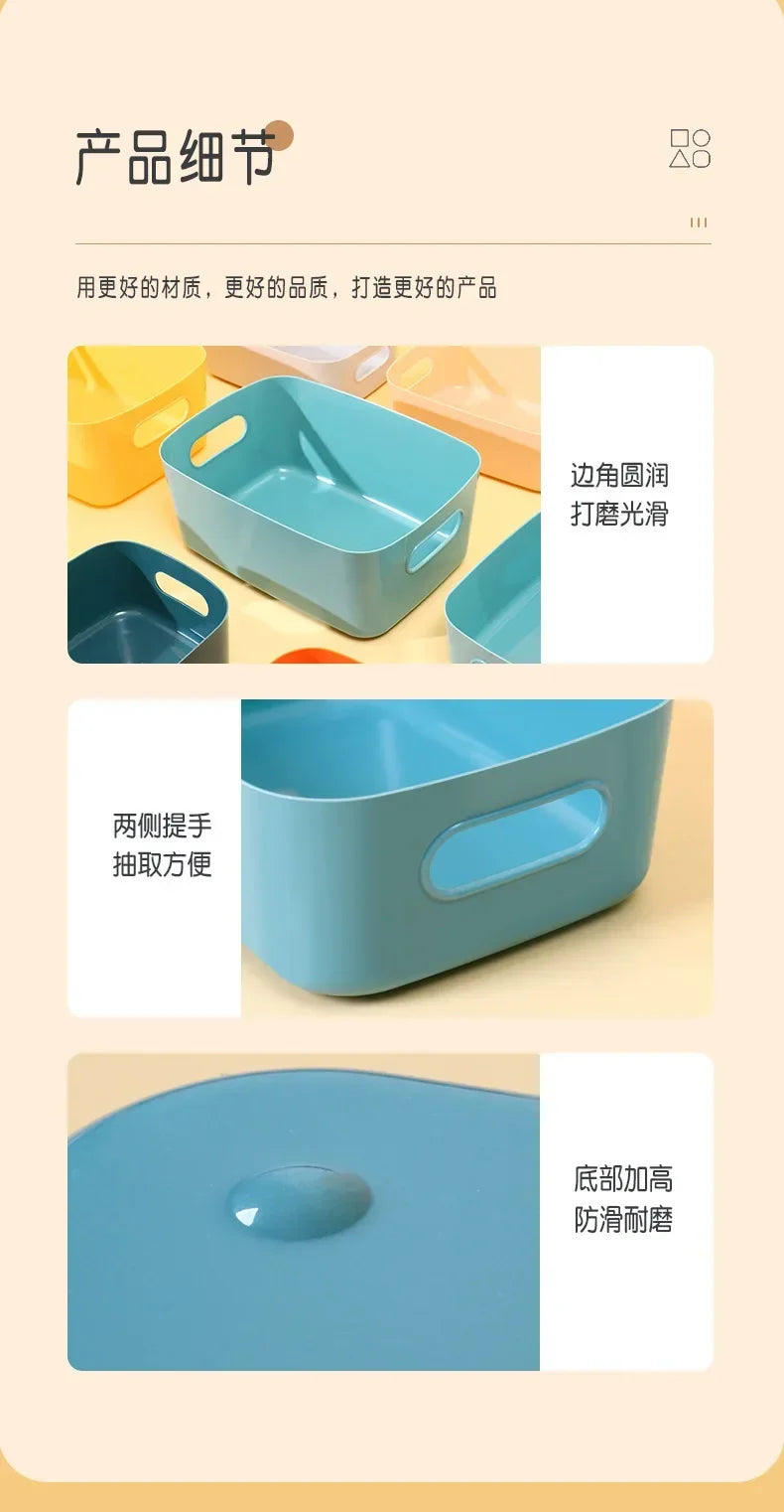 Foldable Storage Boxes Student Desktop Collapsible Crate Organizer Tape Stationery Cosmetic Rack Folding Storage Basket 1PC