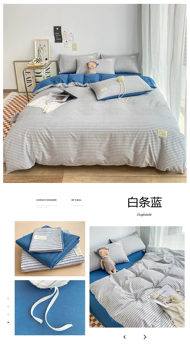 Small plaid pattern style single quilt cover double bed down duvet cover220x240cm large size quilt cover without pillowcase