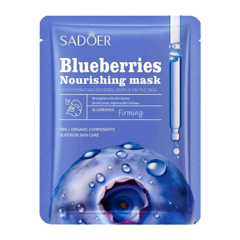 10pcs Fruit Floral Fragrance Face Mask Moisturizing Firming Hydrating Chamomile Blueberry Facial Masks For Face Skin Care