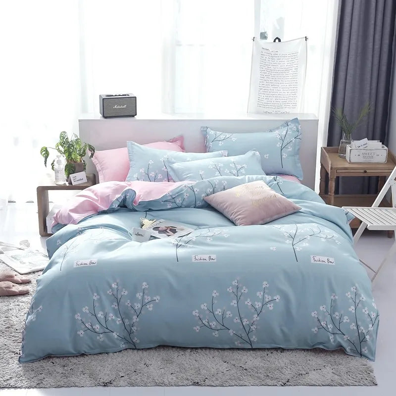 Double bed Quilt cover Duvet cover Microfiber bedding queen king Twin size for single nordic style Plaid Geometric Minimal