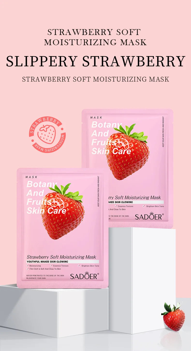 8pcs Fruits Face Mask Beauty Facial Skincare Masks Moisturizing Firming Hydrating Facial Mask Face Care Korean Cosmetics