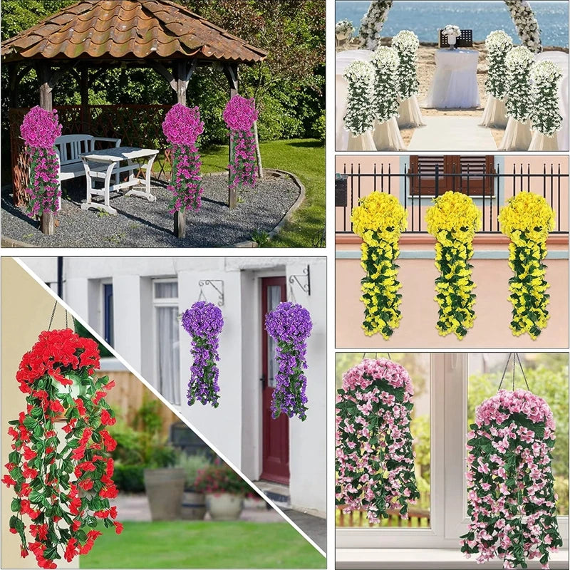 1PC Artificial flowers Begonia plants bouquet suitable Long Vine for wall family room garden wedding indoor outdoor decoration