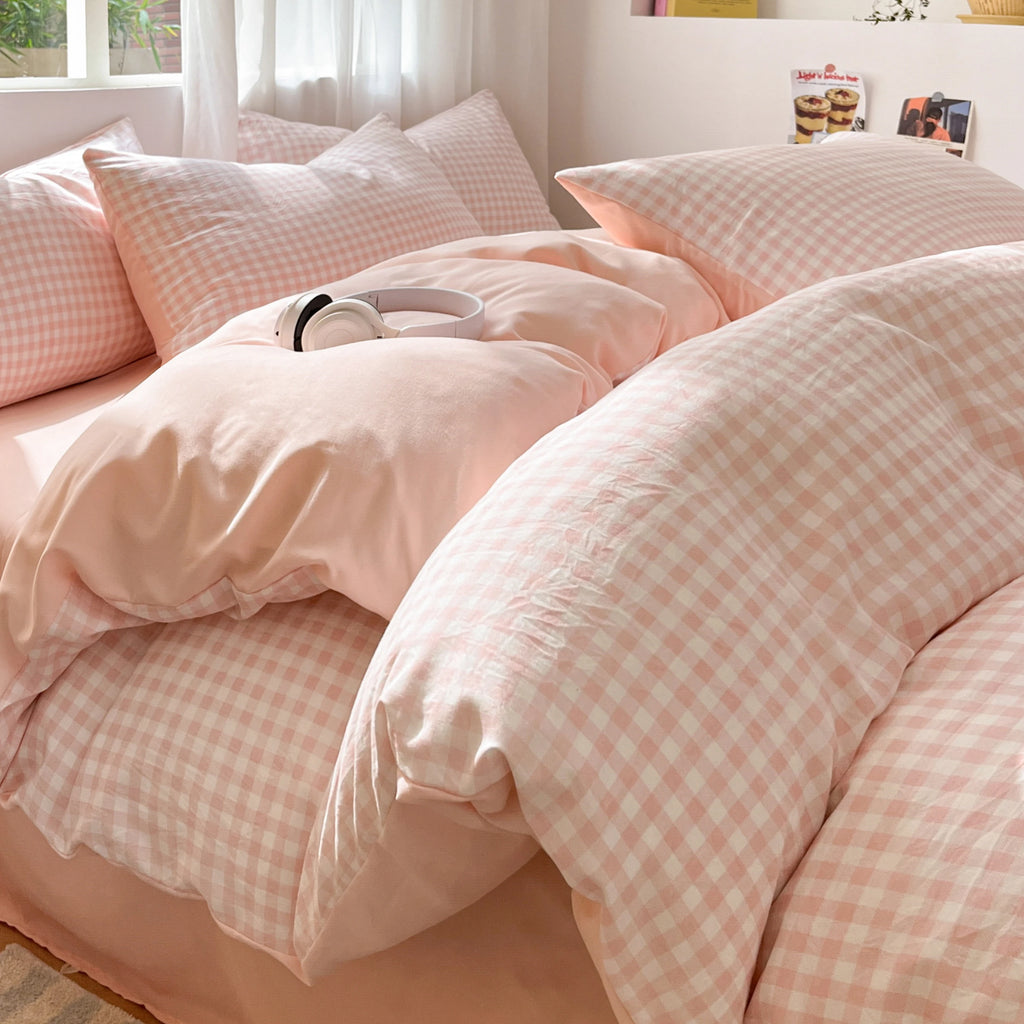 Modern Minimalist Plaid Duvet Cover 220x240 Soft Breathable All Season Queen Comforter Cover Single Piece Striped Quilt Covers