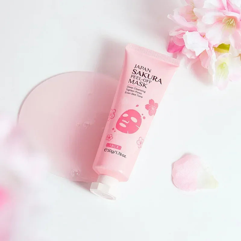 Sakura Peeling Face Mask Deep Cleansing Aging Anti Wrinkle Whitening Blackhead Removed Tear Off Mask Facial Skin Care 50g