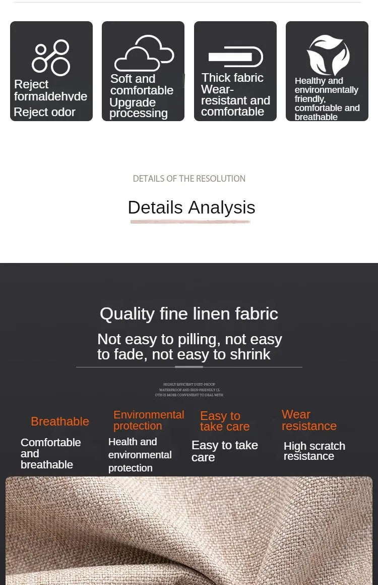 Thickened Plain Linen Fabric Fine By The Meter for Tablecloth Bags Pillow Cushion Cover Sewing Sofa Cloth Wearable Beige Gray