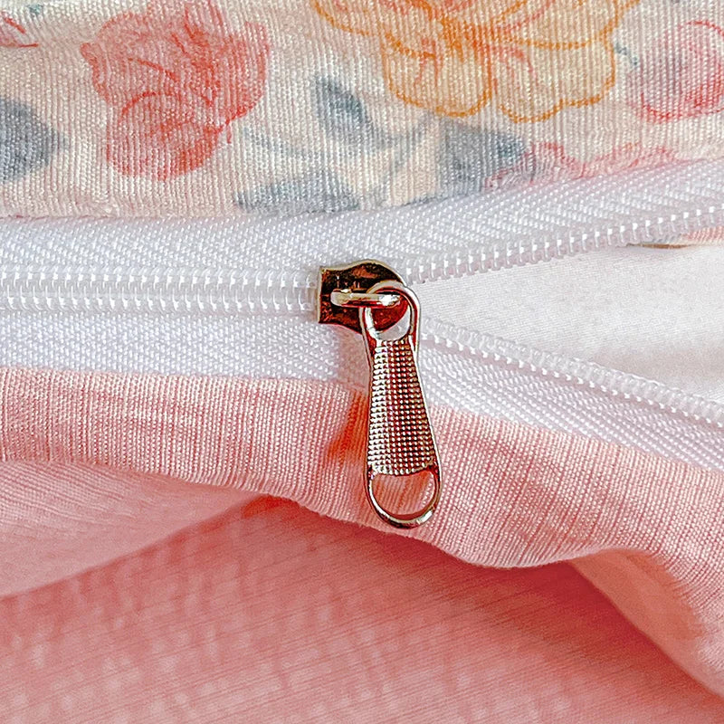 Double-layer Gauze Duvet Cover Single/Queen/King Flower Printed housse de couette Skin-friendly funda nordica 150 cama 이불커버