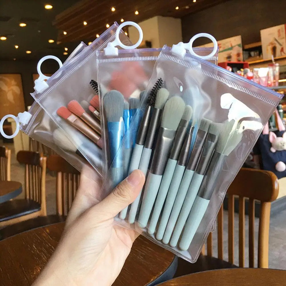 8Pcs/lot Mini Make-up Brush Set Ins Portable Travel Makeup Brush Eye Shadow Foundation Refresh Hand Soft Hair Beauty Tool