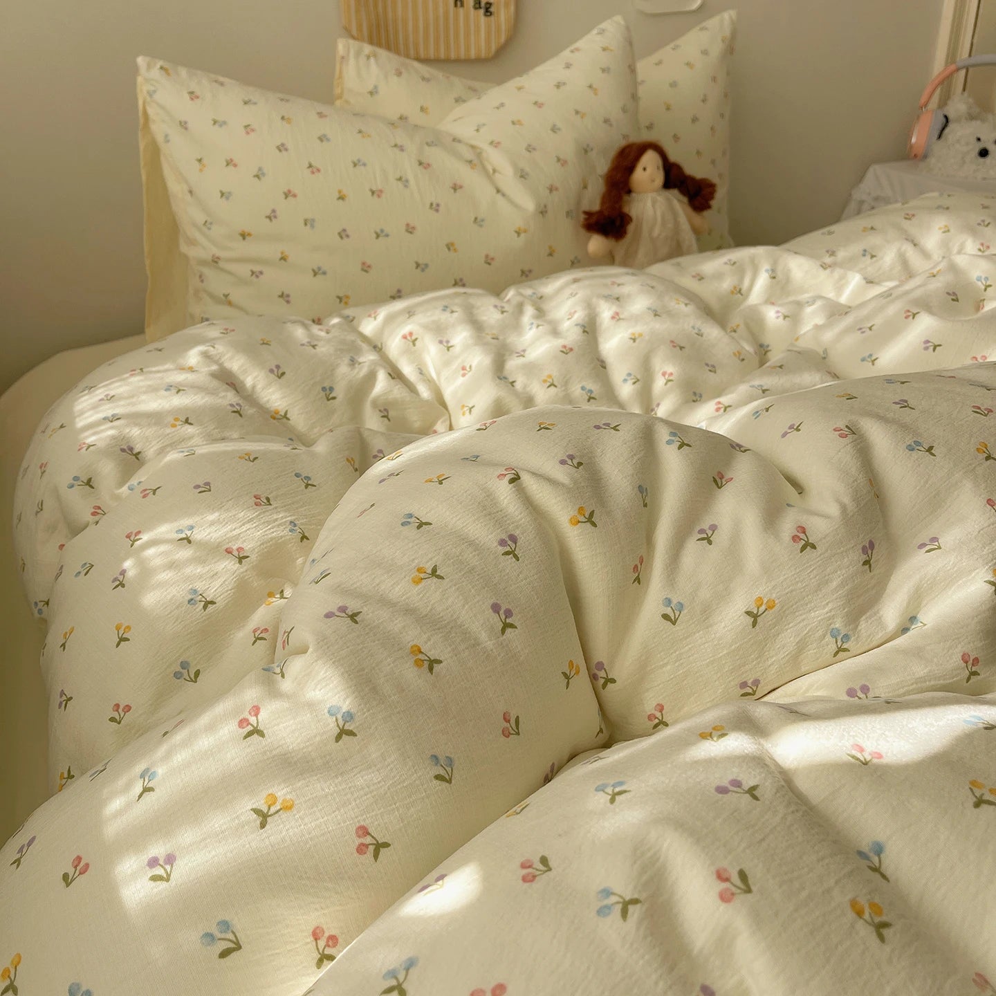 Home Microfiber Duvet Cover 1Pc Breathable Soft Zipper Closure Corner Ties Wrinkle Resistant Hypoallergenic Bedding for Bedroom